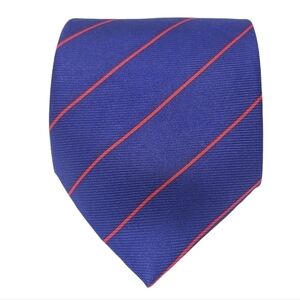 Bijoux Terner | Men's Vintage Navy Striped Genuine Silk Necktie (One Size)